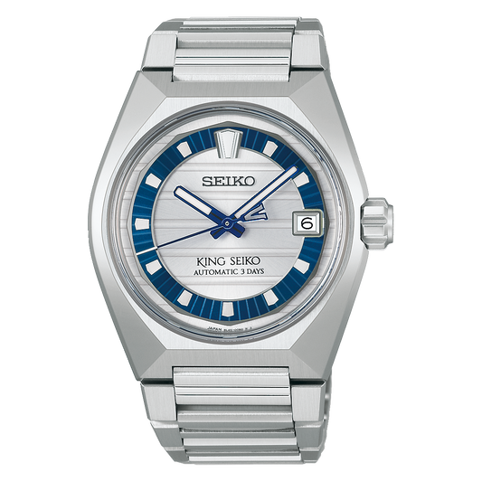Seiko King Seiko VANAC HKF004J1 Men's Limited Edition Automatic Watch Silver-White Blue