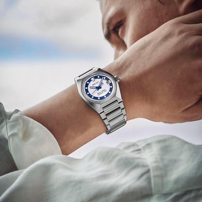 Seiko King Seiko VANAC HKF004J1 Men's Limited Edition Automatic Watch Silver-White Blue