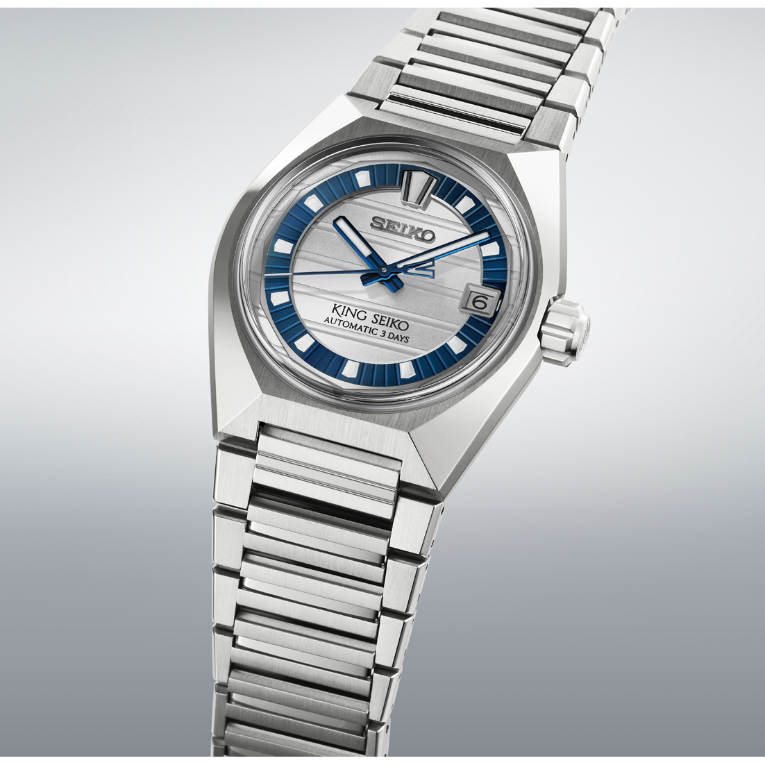Seiko King Seiko VANAC HKF004J1 Men's Limited Edition Automatic Watch Silver-White Blue