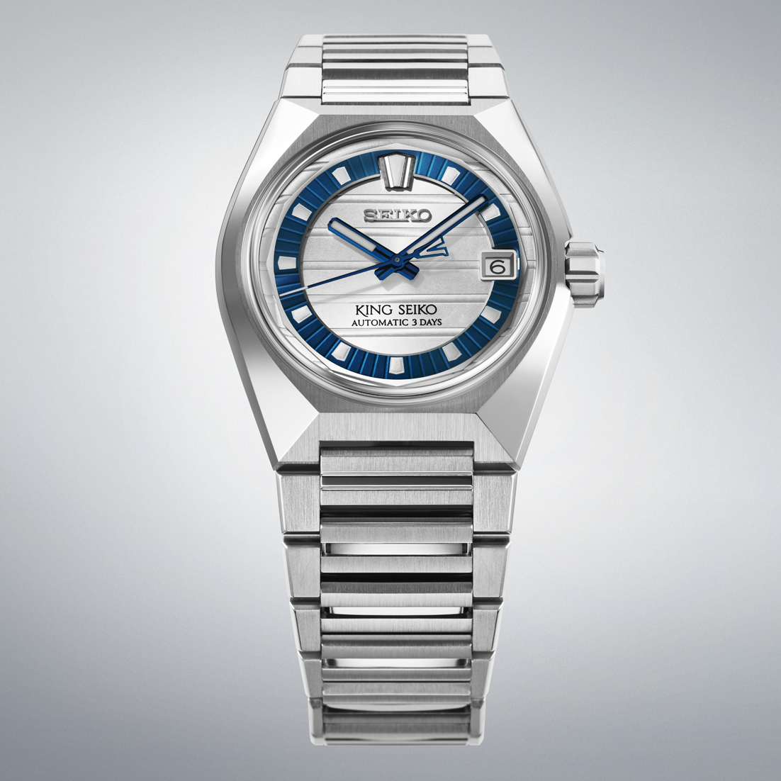 Seiko King Seiko VANAC HKF004J1 Men's Limited Edition Automatic Watch Silver-White Blue