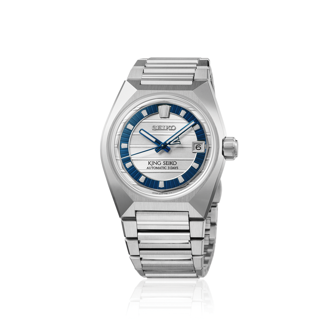 Seiko King Seiko VANAC HKF004J1 Men's Limited Edition Automatic Watch Silver-White Blue